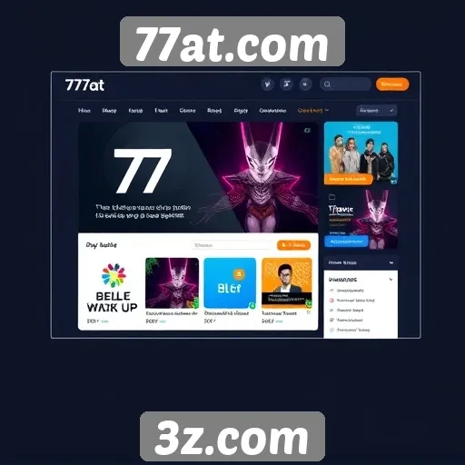 Interface do usuário do site 77at.com em foco